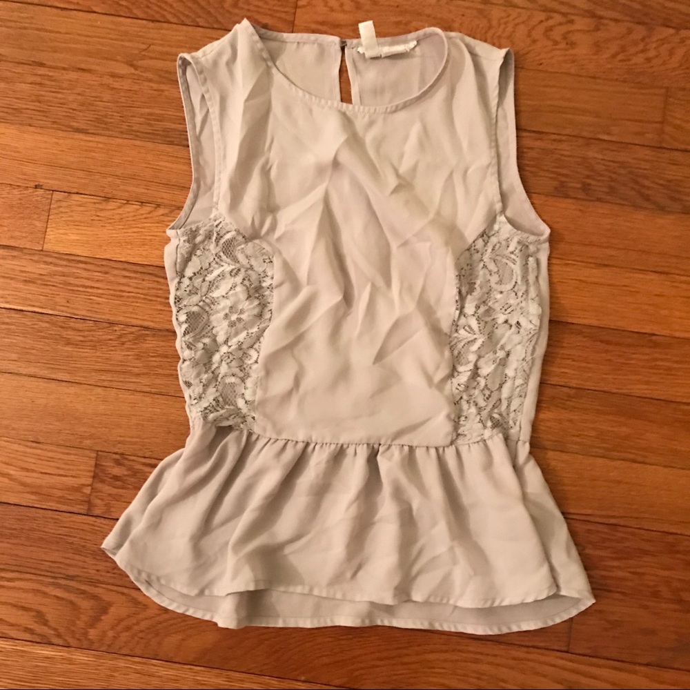 Grey Sleeveless Blouse